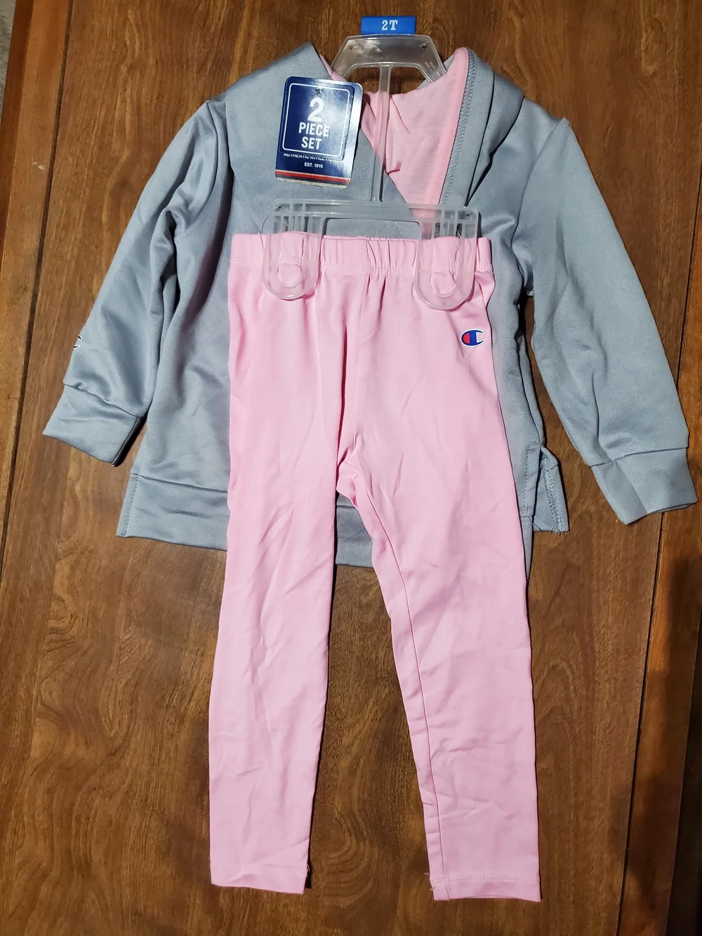 Champion Girls' Gray Hoodie & Pink Leggings Set